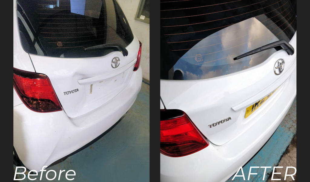 Toyota before and after dent repair